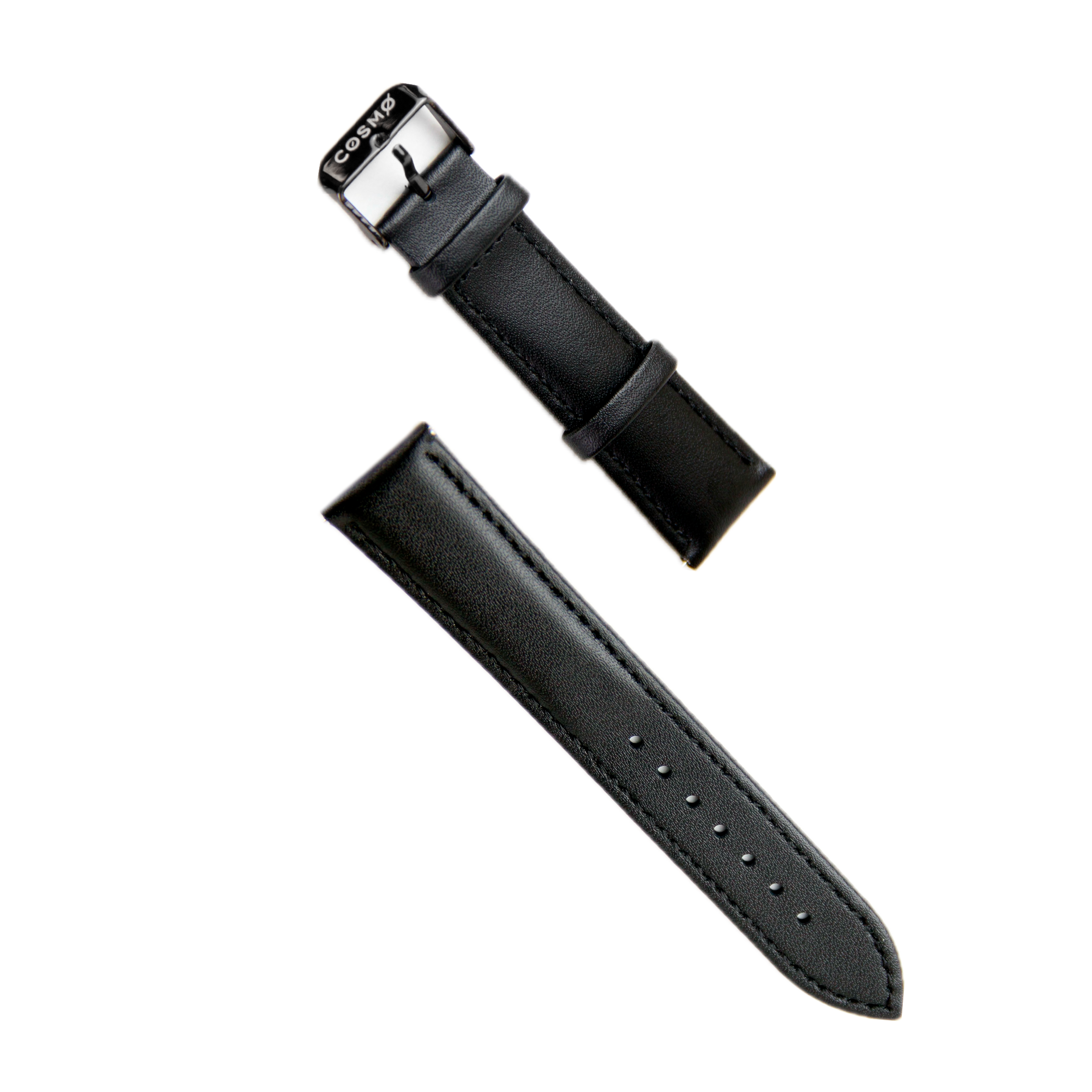 Genuine Leather Watch Strap 20mm (Black)